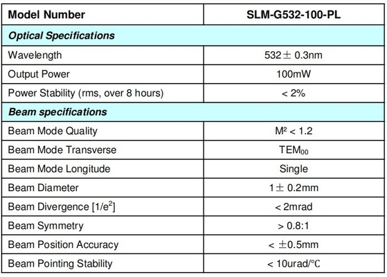 Einziger Längsmodus ACC-Leistungstyp 100mW 200mW Gelber SLM-Laser für Holographie
