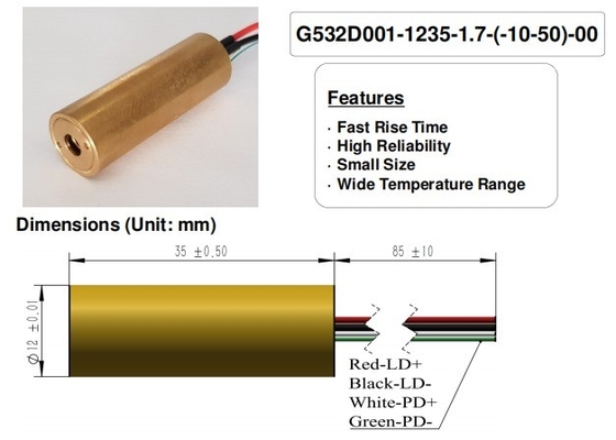 Lange Lebensdauer Stunden MTTF bei 25C 5000 Grüner Lasermodul perfekt für Lasergravierungen